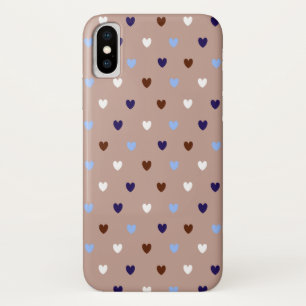 Polka harten bleek bruin iPhone x hoesje