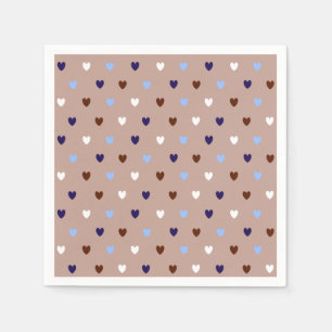 Polka harten bleek bruin servet