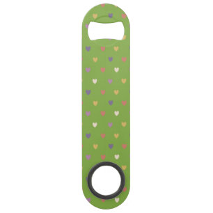 Polka harten groen speed flessenopener