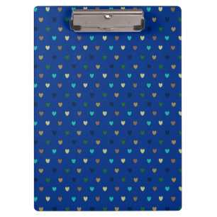 Polka harten in pauw blauwe tinten klembord