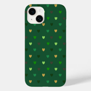Polka harten op bosgroen Case-Mate iPhone 14 hoesje