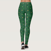 Polka harten op bosgroen leggings (Achterkant)