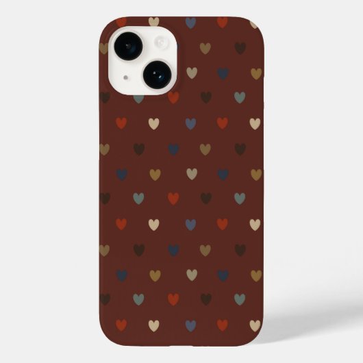 Polka harten op kilim bruin Case-Mate iPhone case (Achterkant)