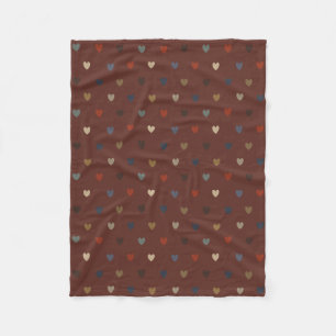 Polka harten op kilim bruin fleece deken