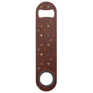 Polka harten op kilim bruin speed flessenopener