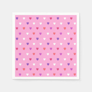 Polka harten roze servet