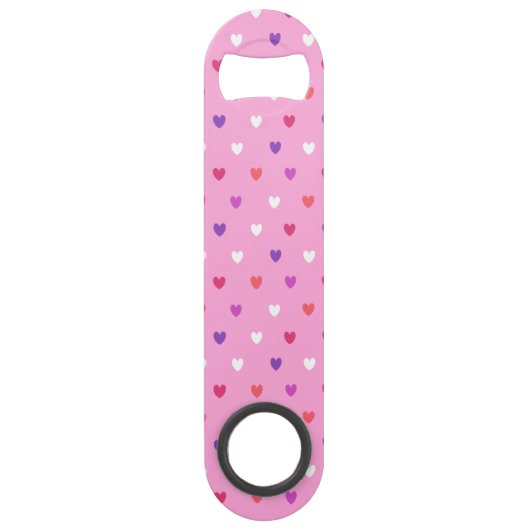 Polka harten roze speed flessenopener (Voorkant)