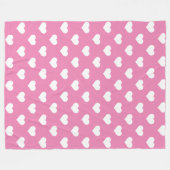Polka harten roze vleece Blanket Fleece Deken (Voorkant (Horizontaal))