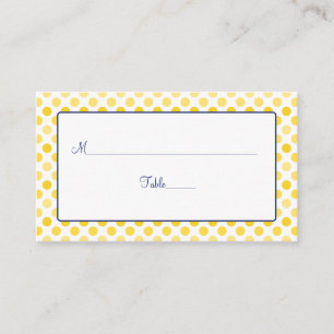 Polka Jaune Point Marine Bleu Mariage Cartes de Pl