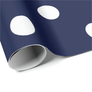 Polka Kleine Stippen Blauw Navy Wit Classic Elegan Cadeaupapier