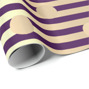 Polka Kleine Stippen Strepen Paarse Plum Foxier Go Cadeaupapier