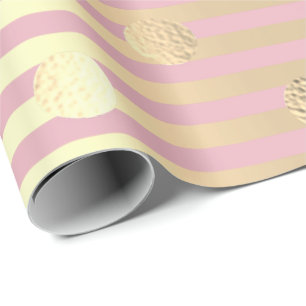 Polka Kleine Stippen Strepen Roze Pastel Foxier Go Cadeaupapier