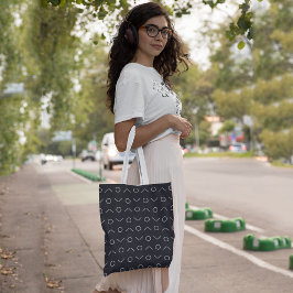 Polka lijnen draagtas