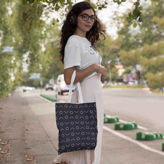 Polka lijnen draagtas