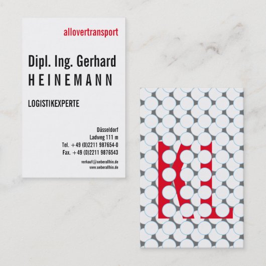 Polka, maar modern visitekaartje (Voorkant / Achterkant)