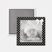 Polka noir et blanc avec aimant photo pointillé (Recto/Verso)