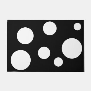 Polka noir et blanc pointu de tapis de plein air