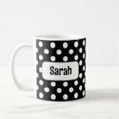 Polka Noir Personnalisé Pot Mug (Gauche)