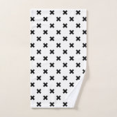 Polka noire croise sur blanc (Serviette à main)