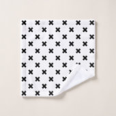 Polka noire croise sur blanc (Gant de toilette)