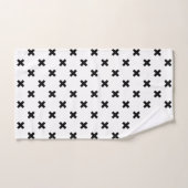 Polka noire croise sur blanc (Serviette à main)