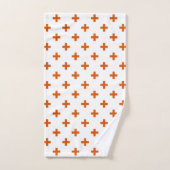 Polka orange croise sur blanc (Serviette à main)