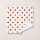 Polka orange croise sur blanc (Gant de toilette)