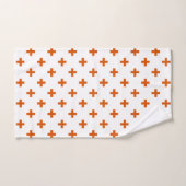 Polka orange croise sur blanc (Serviette à main)