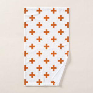Polka orange croise sur blanc