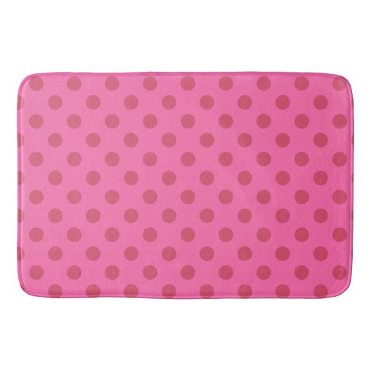 Polka pink, retro, roze badmat (Voorkant)