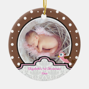 Polka point bébé fille premier ornement photo de N
