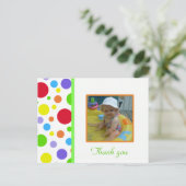 Polka-point coloré : Photo : Carte de remerciement (Debout devant)
