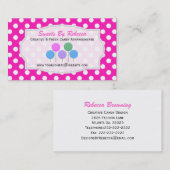 Polka-point rose Et Blanc : Carte de visite de bon (Devant / Derrière)