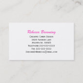 Polka-point rose Et Blanc : Carte de visite de bon (Dos)