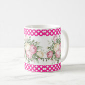Polka point rose floral Mug (Devant droit)