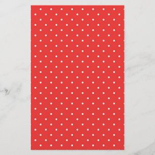 Polka punt rode witte achtergrond aangepaste sjabl briefpapier