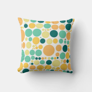 Polka-puntpatroon Retro Oranje blauw Kussen