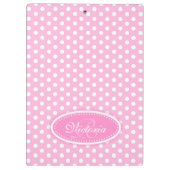 Polka-puntroze voegt jouw naam en initiaal klembor klembord (Achterkant)