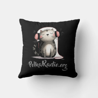 Polka Radio Worpillow met een kat ontwerp  Kussen