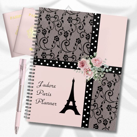 Polka rose romantique Point Paris France Planner