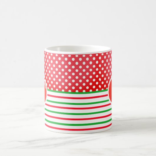Polka rouge et blanche Café Mug (Centre)