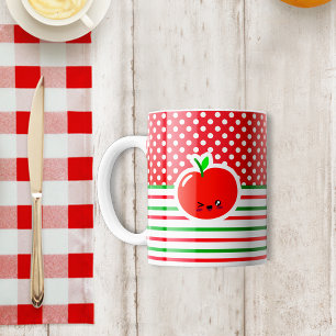 Polka rouge et blanche Café Mug
