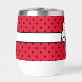 Polka rouge et noir Pointe Blanc Bow Personnalisé (Avant)