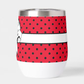 Polka rouge et noir Pointe Blanc Bow Personnalisé (Arrière)