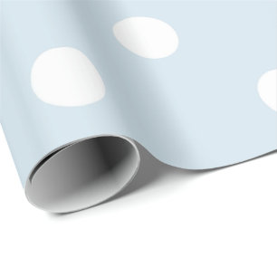 Polka Small Stippen Baby Blue White Classic pasta Cadeaupapier