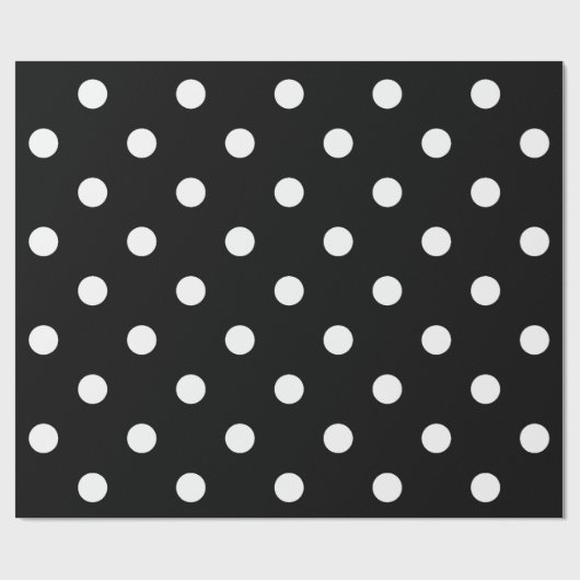 Polka Small Stippen Black White Classic Elegant Cadeaupapier (Vlak)