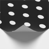 Polka Small Stippen Black White Classic Elegant Cadeaupapier (Hoek)
