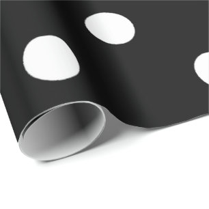 Polka Small Stippen Black White Classic Elegant Cadeaupapier