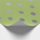 Polka Small Stippen Greenly Green Pea Silver Grey Cadeaupapier (Hoek)