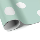 Polka Small Stippen Mint Green Pastel Silver Grey Cadeaupapier (Rol Hoek)